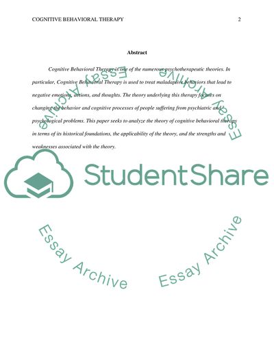 Cognitive Behavioral Therapy