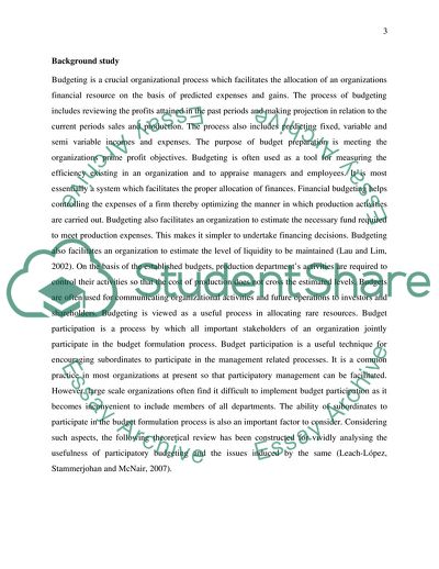 The Process of Budgeting