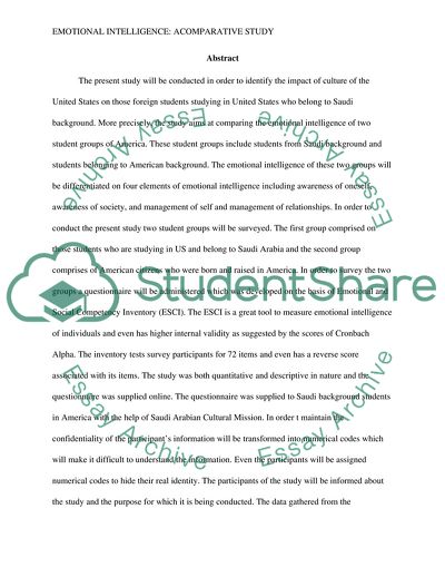 Emotional Intelligence of American and Saudi University Students