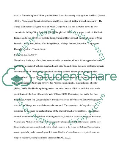 The Role of Ganga as a Sociocultural Entity