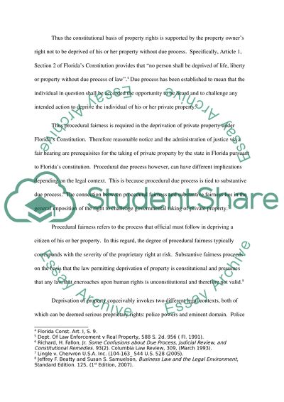 Eminent Domain and the Taking of Private Land by Governmental Entity