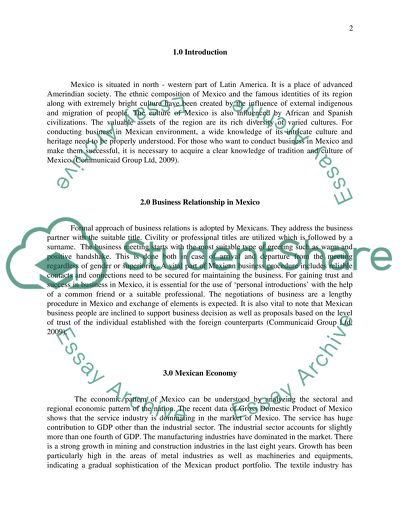 Business Relationship and Opportunities in Mexico