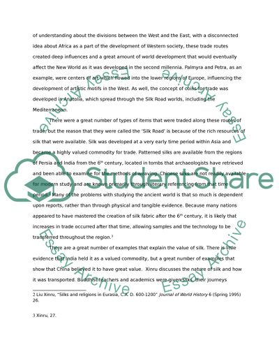 The Influence of Globalization as Exampled through the Silk Road