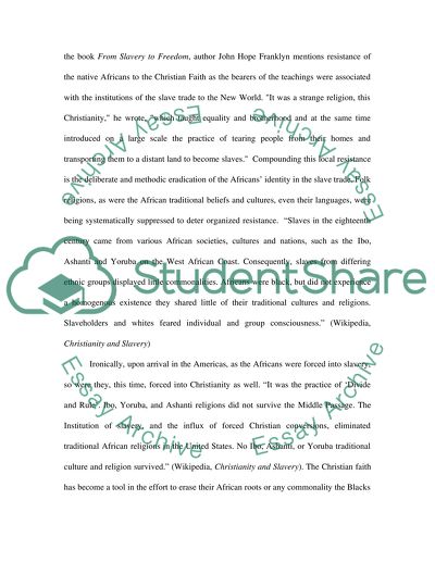 How Was Christianity Effective Spiritually to African Slaves When They Were Forced Into Slavery