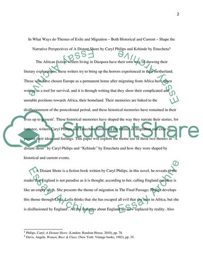 Narrative Perspectives of A Distant Shore by Caryl Philips and Kehinde by Emechet