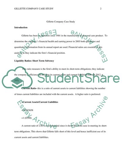 Gillette Companys Performance Over the Years and in the Industry