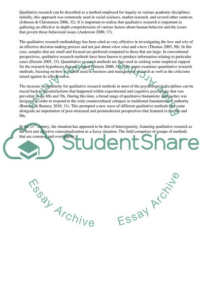 Range and Diversity of Qualitative Research Methods