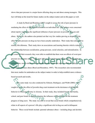 Drugs in the United States: Juveniles and the Use of Drugs