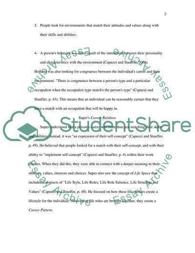 Hollands Theory of Personality Types and Supers Life Career Rainbow