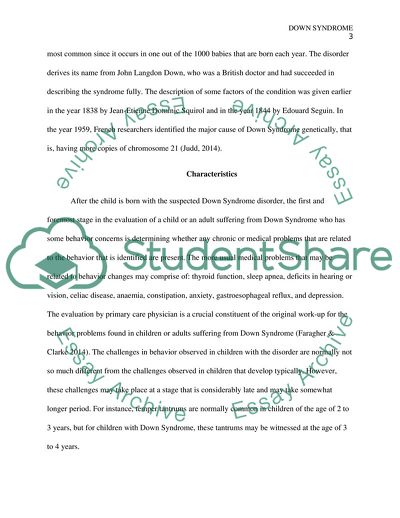 The Identification of Down Syndrome