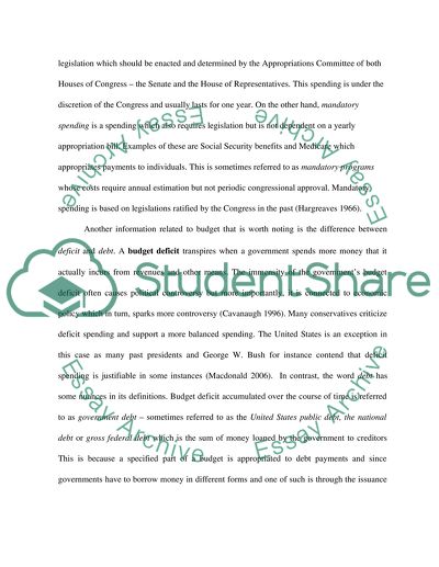 U.S. Fiscal Budgeting and Government