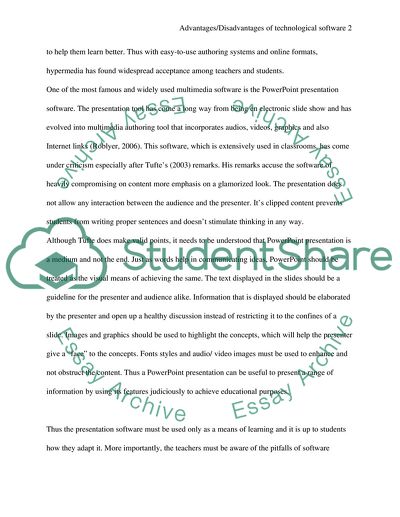 Advantages and Disadvantages of Technological Software