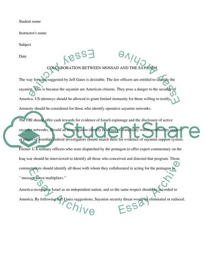 The Mossad and the Sayanim 2