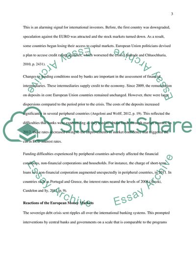 The European Sovereign Debt Crisis