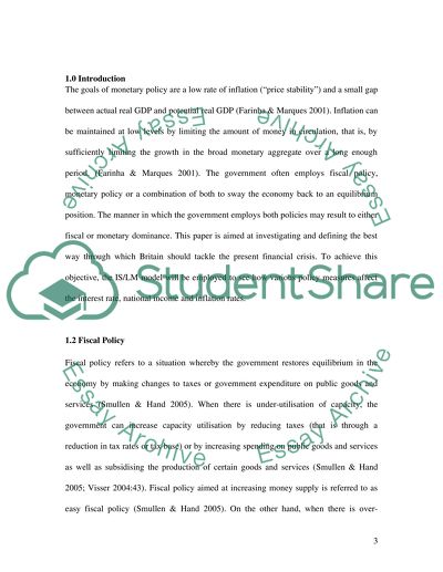 Fiscal and Monetary Policy