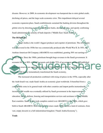 The economy of Saudi Arabia