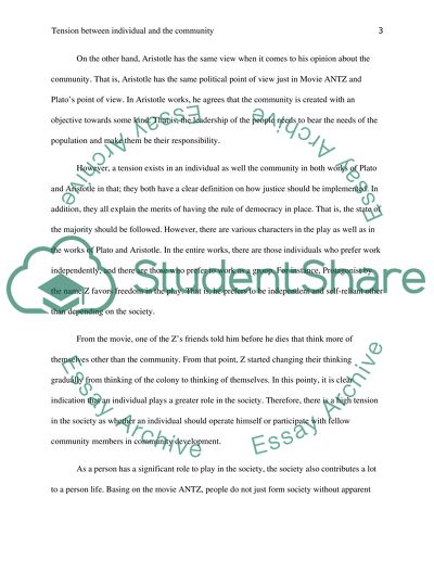 Tension Between Individual and the Community