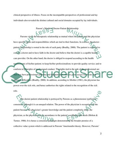 Parsons and Freidsons Models