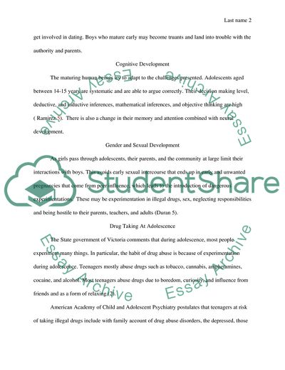 Drug Abuse among Adolescents and Its Effects during Early Adulthood through to Late Adulthood