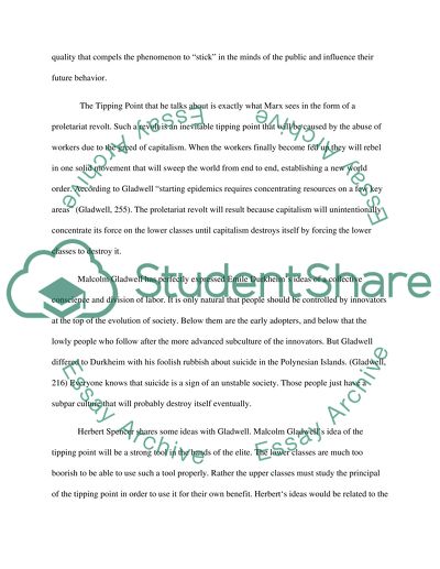 Main Arguements of The Tipping Point