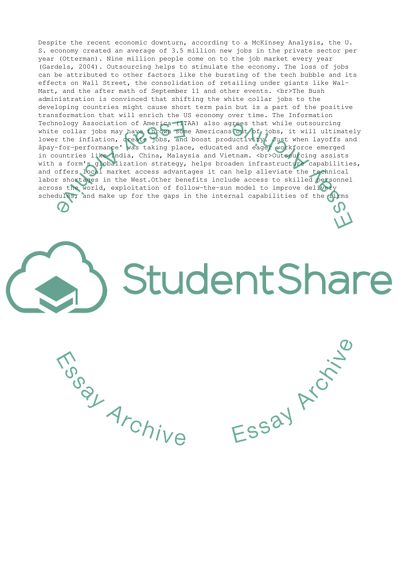 Global Outsourcing in IT Sector