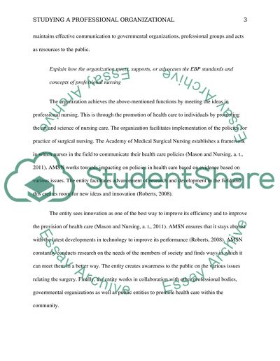 Studying a Professional Organizational