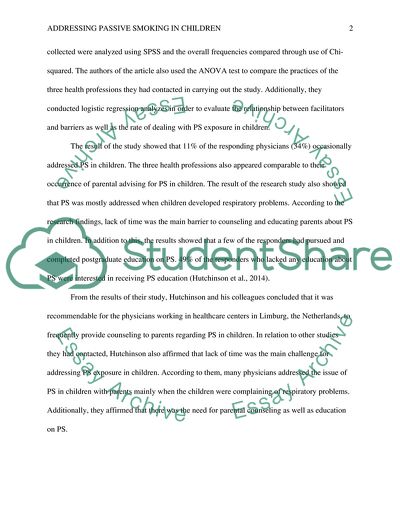 Addressing Passive Smoking in Children