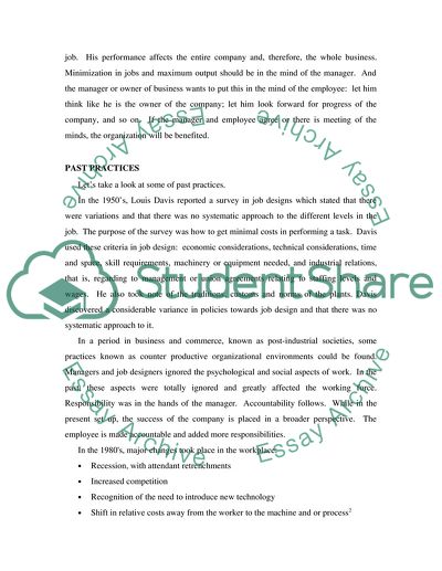 Job Design and Employee Motivation