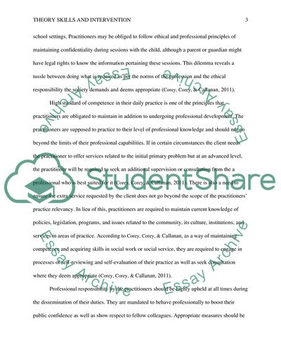 Theory Skills and Intervention: Ethical Professional Principles