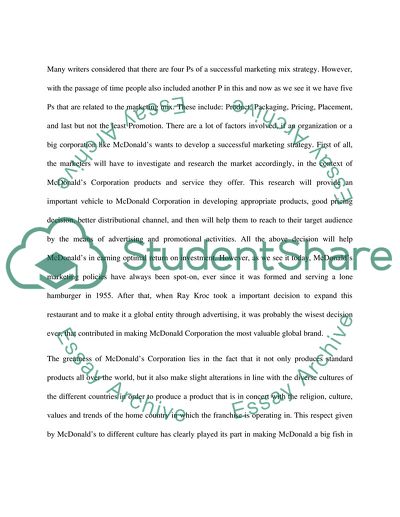 Assessing the Various Marketing Strategies of Mcdonalds