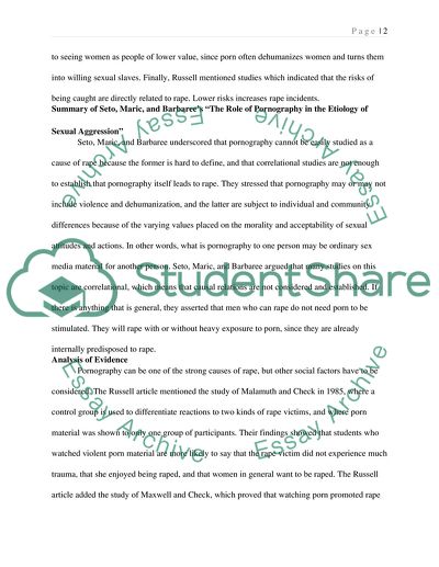 Pornography As One Of The Causes Of Rape