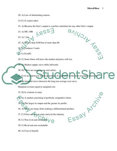 MicroFHess - Law of Demand
