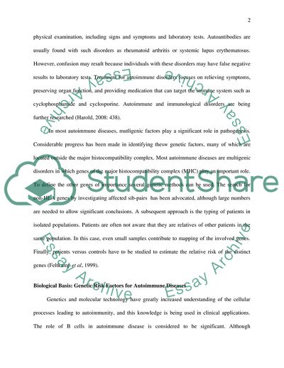 Autoimmune Diseases : Biological Basis and Methods of Detection