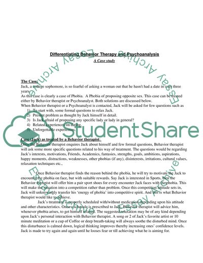 Basic difference between Behavior therapy and Psychoanalysis