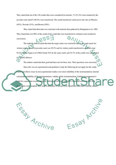 Violent Youth in Adult Court: Process and Punishment