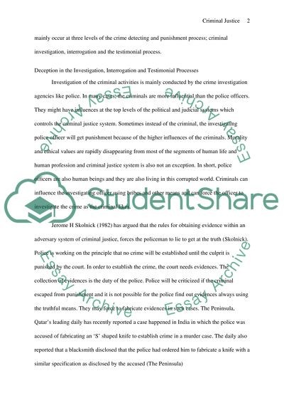 Deception in Criminal Justice