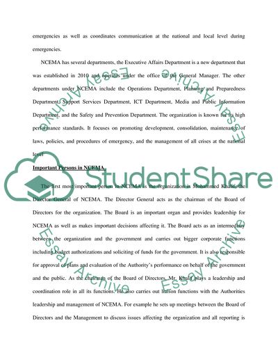 Coordination of Emergency and Crisis Management in the United Arab Emirates