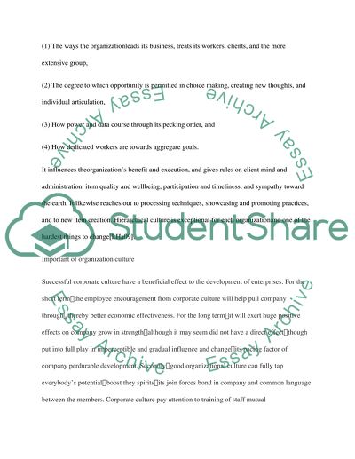 Organization Culture and Leadership