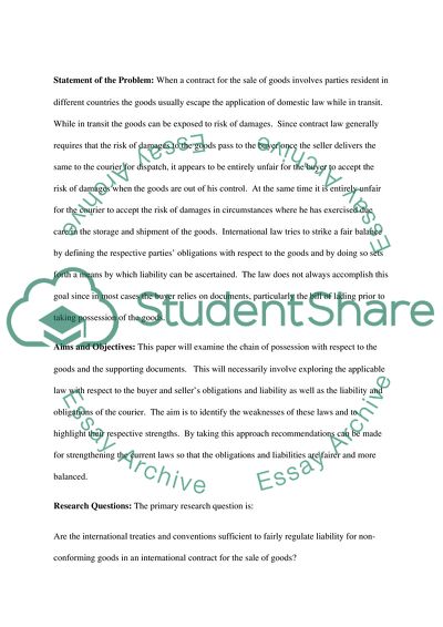 The Problem With Liability for Non-Conforming Goods