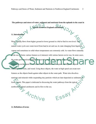 Pathways and Stores of Water, Sediment and Nutrients in Northwest England Catchments