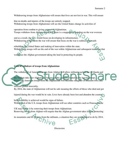 The US Troop Withdrawal from Afghanistan