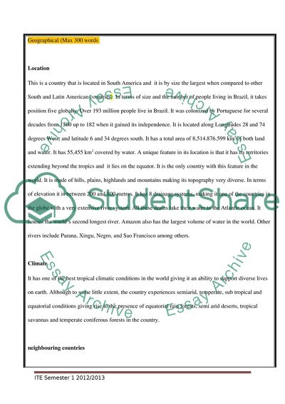 Brazil in the Political-Social-Economic Context with Reference to Tourism