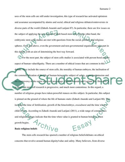 Theology: the Stem Cell Research Debate