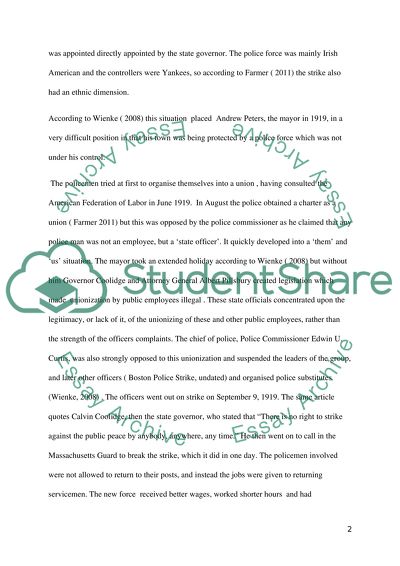 The Boston Police Strike of 1919