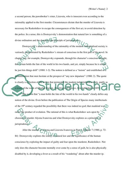 Dostoyevskys novel Crime and Punishment