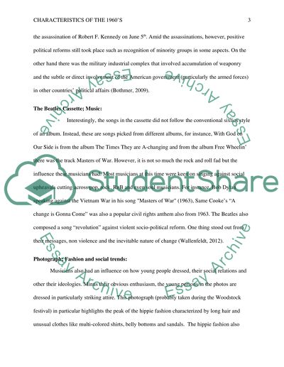 Characteristics of the 1960s: