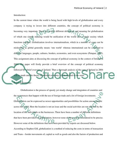 Political Economy of Ireland