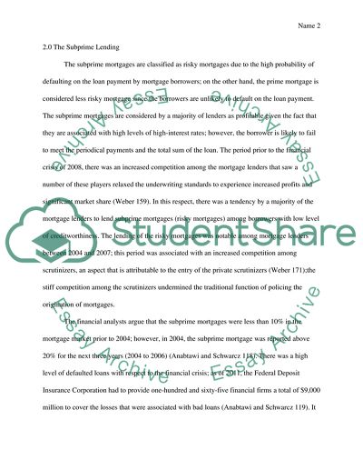 Causes of the 2008 Global Financial Crisis