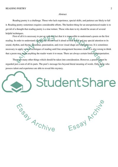 Hirschs Major Points of Poem