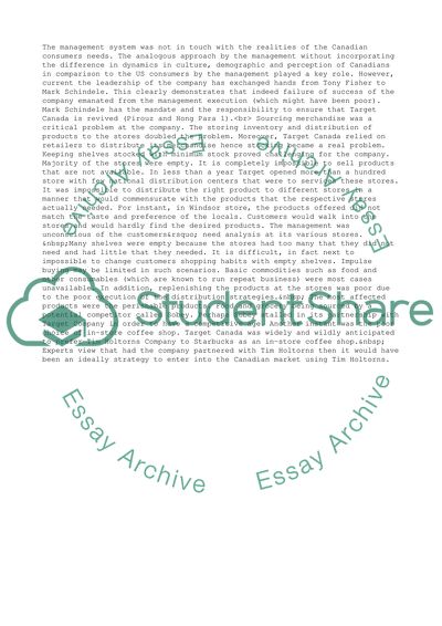 Identification of Problems and Justification for Target Corporation